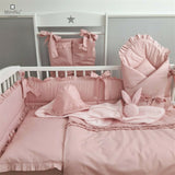 Prosop cu gluga, MimiNu, Mare, Cu volanas, Dimensiune 100x100 cm, Din bumbac si thermo fleece, Materiale certificate Oeko Tex Standard 100, Colectia Royal, Powder Pink