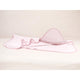 Prosop cu gluga, MimiNu, Mare, Cu volanas, Dimensiune 100x100 cm, Din bumbac si thermo fleece, Materiale certificate Oeko Tex Standard 100, Colectia Royal, Powder Pink