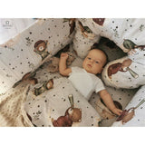 Prosop cu gluga, MimiNu, Mare, Dimensiune 100x100 cm, Din bumbac si thermo fleece, Materiale certificate Oeko Tex Standard 100, Teddy Bear On Moon