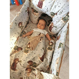 Prosop cu gluga, MimiNu, Mare, Dimensiune 100x100 cm, Din bumbac si thermo fleece, Materiale certificate Oeko Tex Standard 100, Teddy Bear On Moon