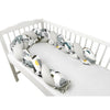 Protectie laterala, MimiNu, Pentru patut bebe, Tip Bumper impletit, Din bumbac, Din materiale certificate Oeko Tex Standard 100, Lungime 220 cm, Childrens Journey Grey 