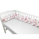 Protectie laterala, MimiNu, Pentru patut bebe, Tip Bumper impletit, Din bumbac, Din materiale certificate Oeko Tex Standard 100, Lungime 220 cm, Pink Ballerina