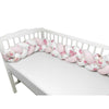 Protectie laterala, MimiNu, Pentru patut bebe, Tip Bumper impletit, Din bumbac, Din materiale certificate Oeko Tex Standard 100, Lungime 220 cm, Pink Ballerina
