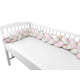 Protectie laterala, MimiNu, Pentru patut bebe, Tip Bumper impletit, Din bumbac, Din materiale certificate Oeko Tex Standard 100, Lungime 220 cm, Sweet Deer Pink