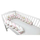 Protectie laterala, MimiNu, Pentru patut bebe, Tip Bumper impletit, Din bumbac, Din materiale certificate Oeko Tex Standard 100, Lungime 220 cm, Sweet Deer Pink