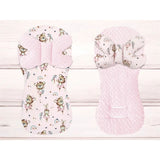 Protectie textila, MimiNu, Pentru carucior, scaun auto si scaun de bicicleta, Cu perna Butterfly, Materiale certificate Oeko Tex Standard 100, Minky Little Ballerina Pink
