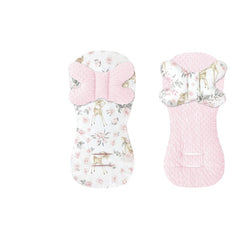 Protectie textila, MimiNu, Pentru carucior, scaun auto si scaun de bicicleta, Cu perna Butterfly, Materiale certificate Oeko Tex Standard 100, Minky Sweet Deer Pink