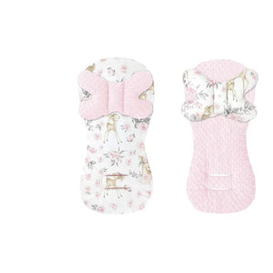 Protectie textila, MimiNu, Pentru carucior, scaun auto si scaun de bicicleta, Cu perna Butterfly, Materiale certificate Oeko Tex Standard 100, Minky Sweet Deer Pink - gogobaby.ro