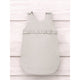 Sac de dormit, MimiNu, Pentru bebelusi, De iarna, Cu volanase, Din bumbac certificat Oeko Tex Standard 100, Cu fermoar lateral, Cu capse pe umar, 70 cm, 0 - 6 luni, 2.5 Tog, Colectia Royal, Beige