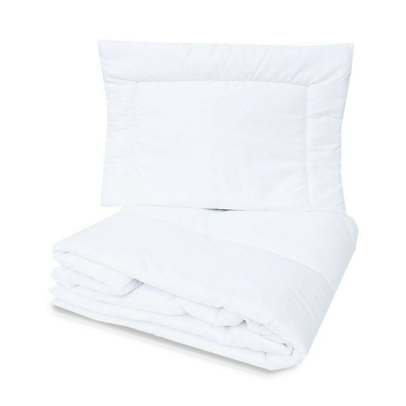 Lenjerie patut cu 5 piese, MimiNu, Pentru patut 120x60 cm, Cu pilota si perna, Din bumbac certificat Oeko Tex Standard 100, Design, Time for fun