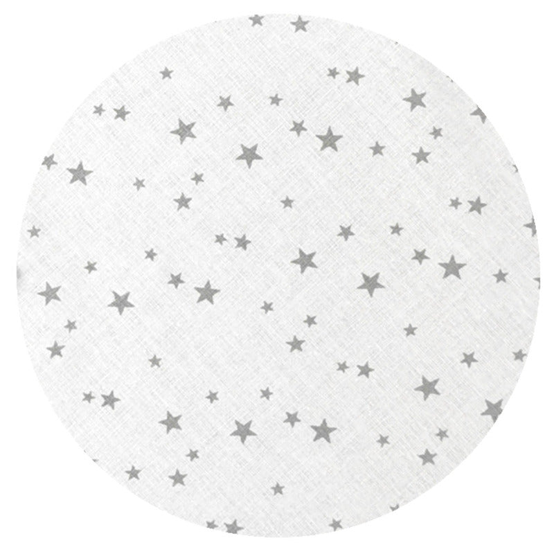 Lenjerie patut cu 5 piese, MimiNu, Pentru patut 120x60 cm, Cu pilota si perna, Din bumbac certificat Oeko Tex Standard 100, Mini Gray Stars