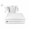 Lenjerie patut cu 5 piese, MimiNu, Pentru patut 120x60 cm, Cu pilota si perna, Din bumbac certificat Oeko Tex Standard 100, Mini Gray Stars