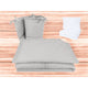 Lenjerie patut cu 5 piese, MimiNu, Pentru patut 120x60 cm, Cu volanase, Cu pilota si perna, Din bumbac certificat Oeko Tex Standard 100, Colectia Royal, Grey