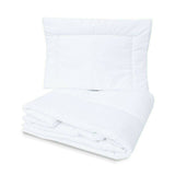 Lenjerie patut cu 5 piese, MimiNu, Pentru patut 120x60 cm, Cu volanase, Cu pilota si perna, Din bumbac certificat Oeko Tex Standard 100, Colectia Royal, Grey