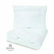 Lenjerie patut cu 5 piese, MimiNu, Pentru patut 120x60 cm, Cu volanase, Cu pilota si perna, Din bumbac certificat Oeko Tex Standard 100, Colectia Royal, Nepal Green