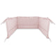 Lenjerie patut cu 5 piese, MimiNu, Pentru patut 120x60 cm, Cu volanase, Cu pilota si perna, Din bumbac certificat Oeko Tex Standard 100, Colectia Royal, Powder Pink