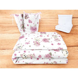 Lenjerie patut cu 5 piese, MimiNu, Pentru patut 120x60 cm, Cu pilota si perna, Din bumbac certificat Oeko Tex Standard 100, Design, Pink Ballerina