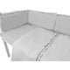 Lenjerie patut cu 6 piese, MimiNu, Pentru patut 120x60 cm, Cu volanase, Cu pilota si perna, Cu doua aparatori laterale, Din bumbac certificat Oeko Tex Standard 100, Colectia Royal, Grey
