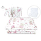 Lenjerie patut cu 6 piese, MimiNu, Pentru patut 120x60 cm, Cu pilota si perna, Cu doua aparatori laterale, Din bumbac certificat Oeko Tex Standard 100, Design, Pink Ballerina