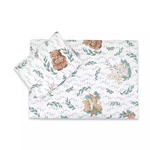 Set pentru carucior, MimiNu, Cu pernuta si paturica, Cu huse detasabile si lavabile, Din bumbac certificat Oeko Tex Standard 100, Lulu Natural
