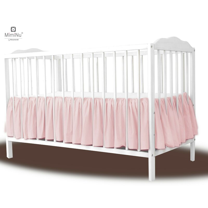 Volanas pentru saltea de patut, MimiNu 120x60 cm, Din bumbac certificat Oeko Tex Standard 100, Colectia Royal, Powder Pink - gogobaby.ro