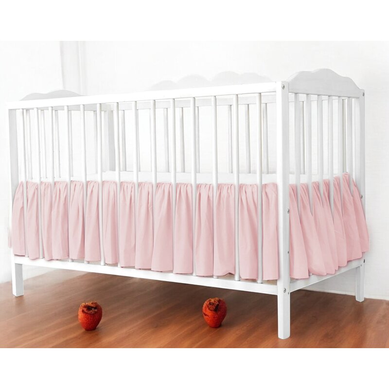 Volanas pentru saltea de patut, MimiNu 120x60 cm, Din bumbac certificat Oeko Tex Standard 100, Colectia Royal, Powder Pink - gogobaby.ro