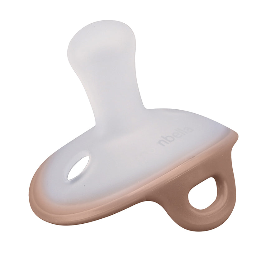 Suzeta deschisa din silicon cu cutie de depozitare, ultra-usoara, 0-6 Luni, Mombella Ciupercuta - Mocha Mousse