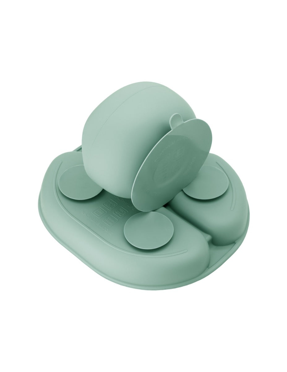 Set pentru diversificare din silicon, Momi Ami - Green - gogobaby.ro