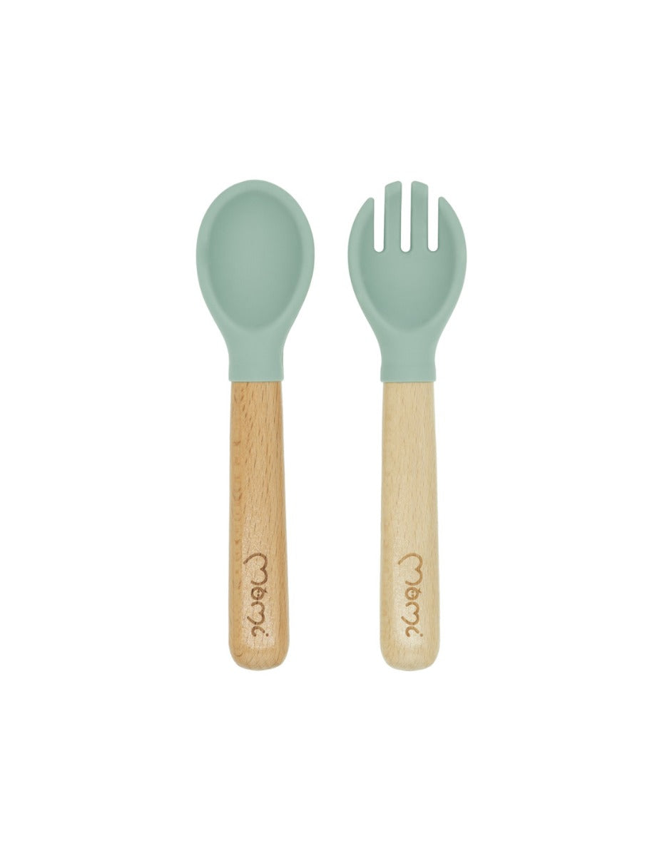 Set pentru diversificare din silicon, Momi Ami - Green - gogobaby.ro