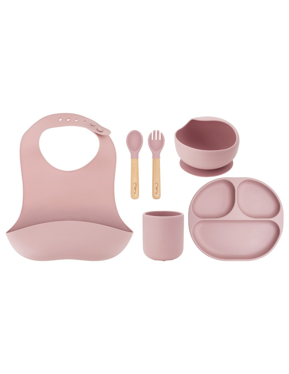 Set pentru diversificare din silicon, Momi Ami - Pink - gogobaby.ro
