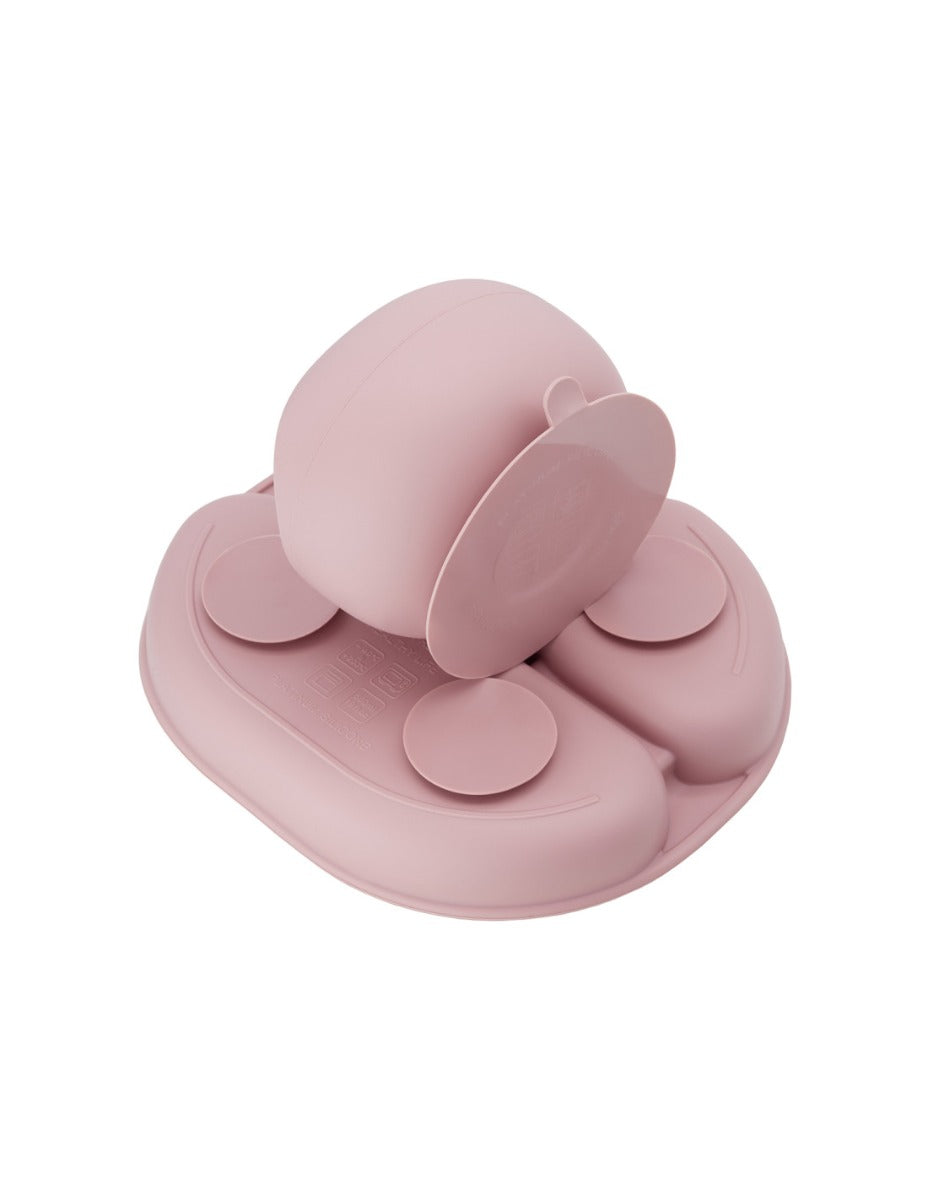 Set pentru diversificare din silicon, Momi Ami - Pink - gogobaby.ro