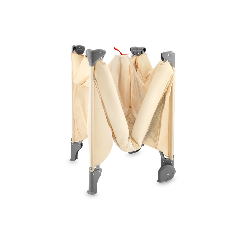 Patut pliabil cu doua nivele si masuta de infasat, 60x120 cm, Momi, Belove Plus -Beige