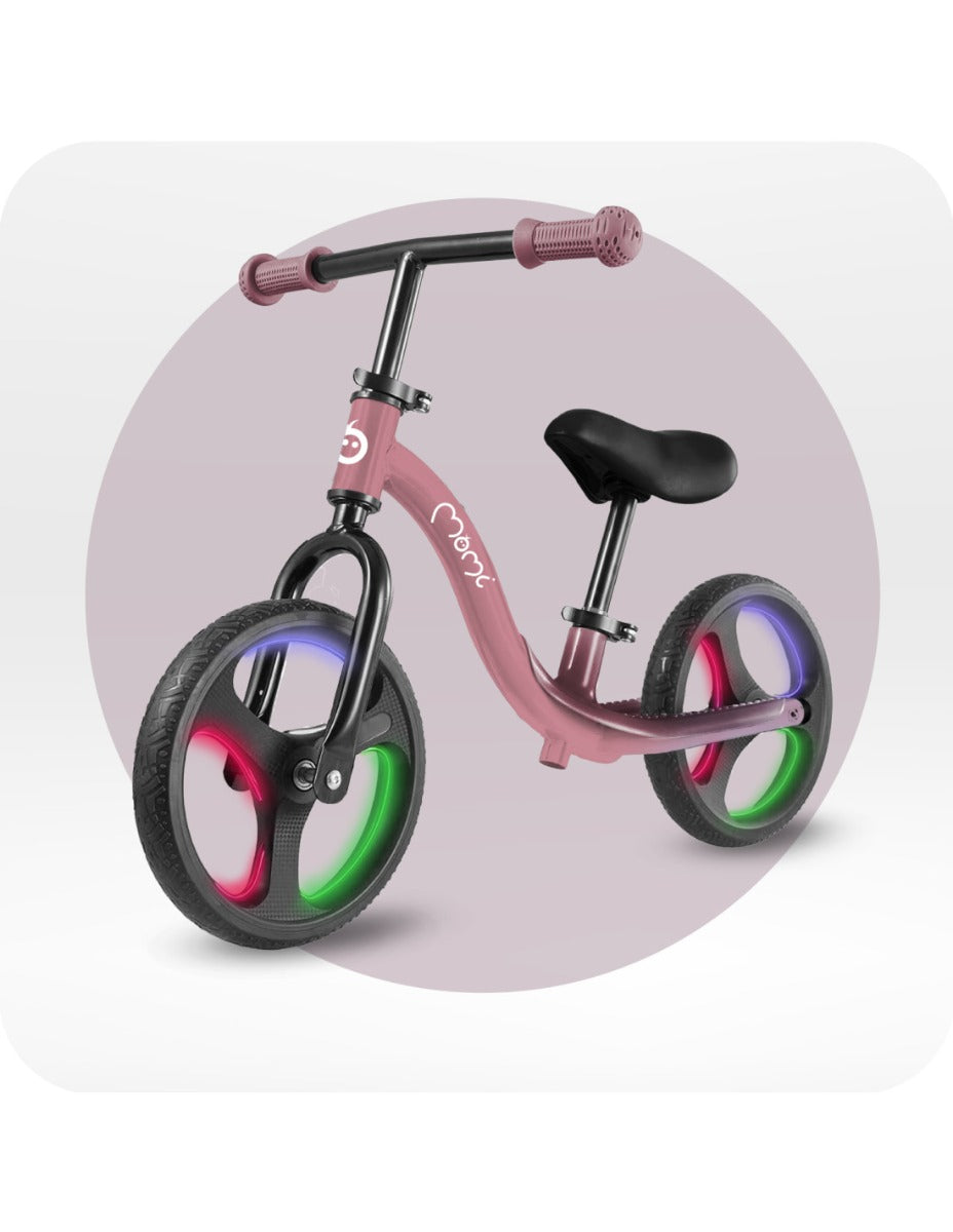 Bicicleta fara pedale cu roti led , Momi Isoka - Pink