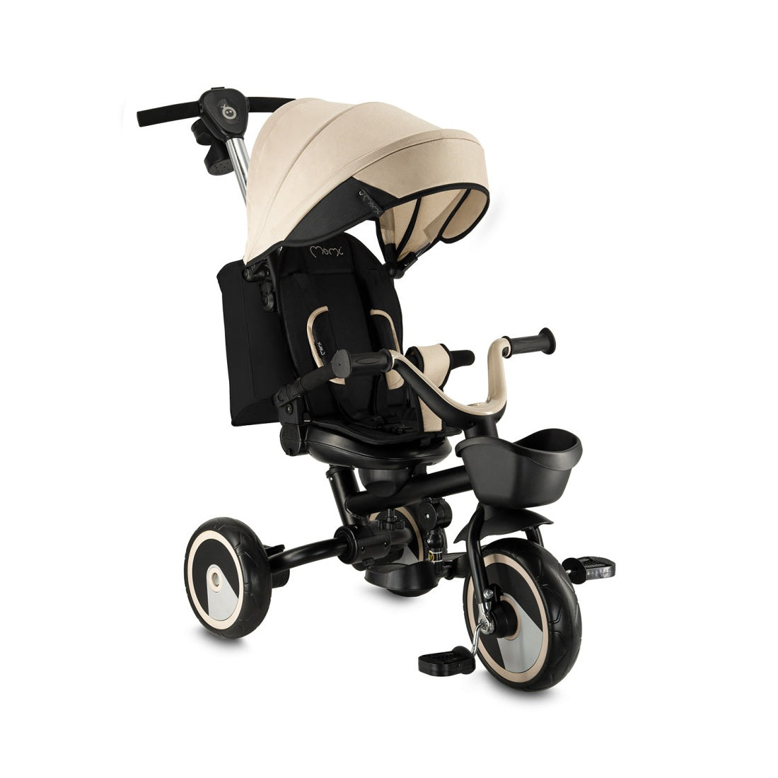 Tricicleta Multifunctionala 3 in 1 cu scaun reversibil, Momi ivi - Beige - gogobaby.ro