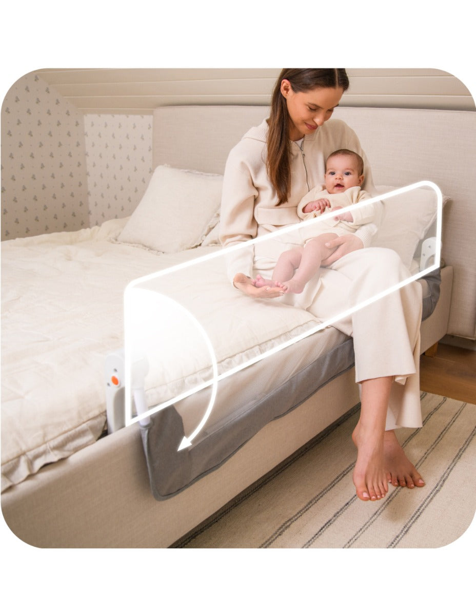 Bariera de siguranta rabatabila pentru pat, Momi Lexi XL Plus - Grey