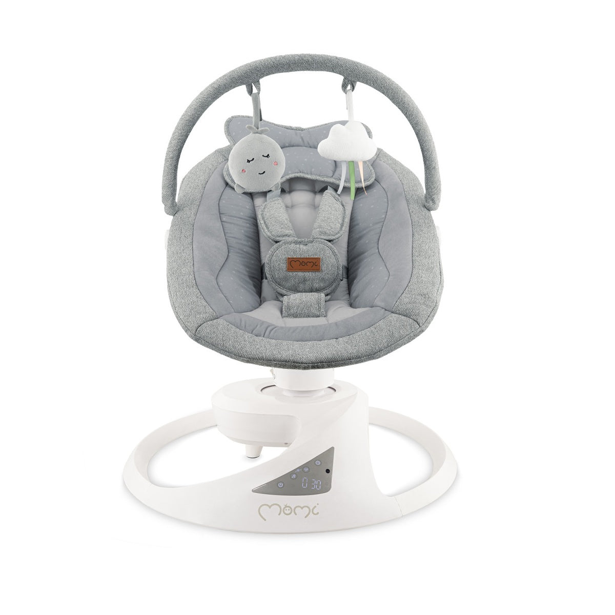 Balansoar electric pentru bebelusi cu sezut rotativ 360 grade , Momi Pearl - Grey - gogobaby.ro