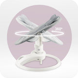 Balansoar electric pentru bebelusi cu sezut rotativ 360 grade , Momi Pearl - Grey