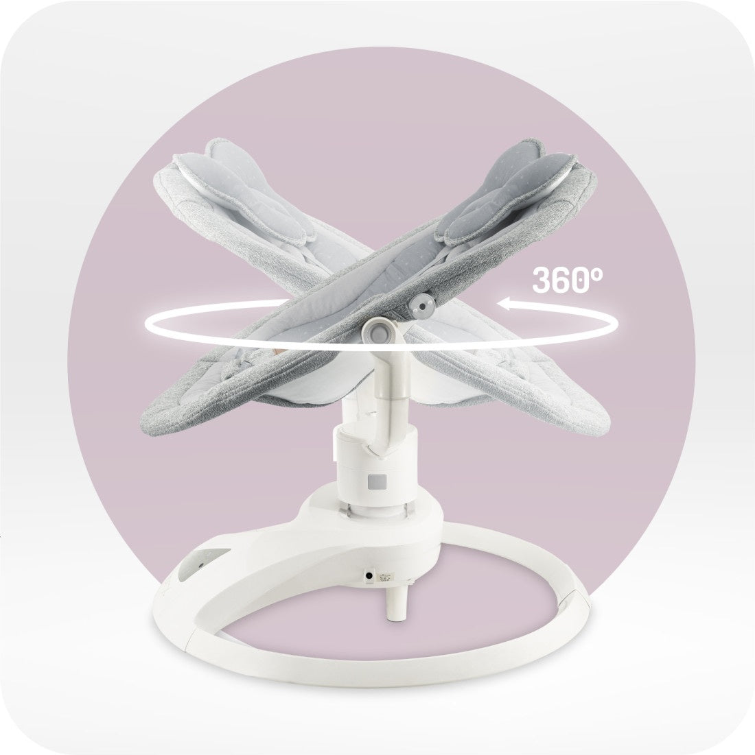 Balansoar electric pentru bebelusi cu sezut rotativ 360 grade , Momi Pearl - Grey - gogobaby.ro