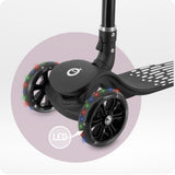 Trotineta pliabila cu roti LED pentru copii, 3 Ani+, MoMi San - Negru