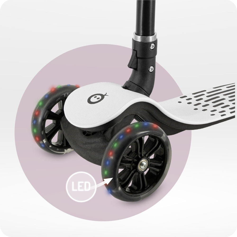 Trotineta pliabila cu roti LED pentru copii, 3 Ani+, MoMi San - Gri
