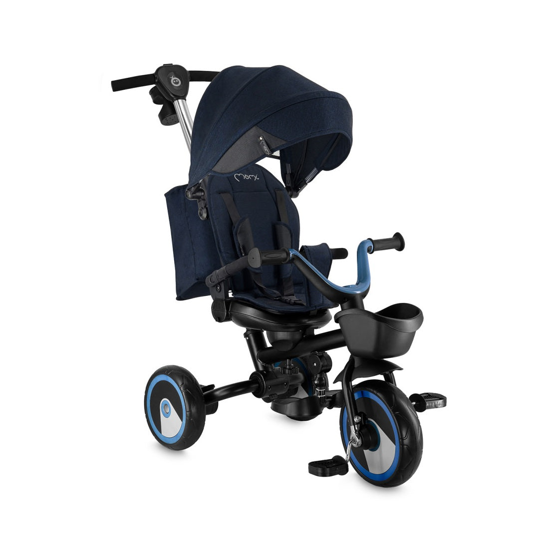 Tricicleta Multifunctionala 3 in 1 cu scaun reversibil, Momi ivi - Navy Blue - gogobaby.ro
