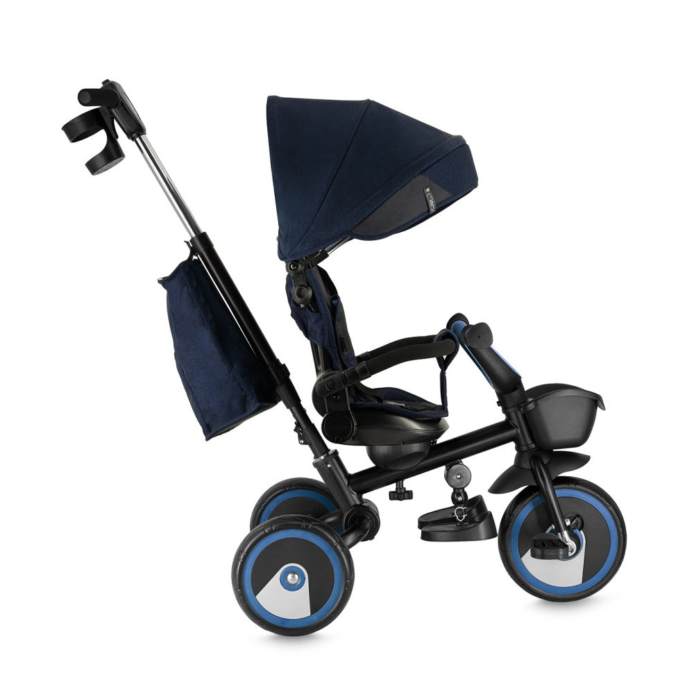 Tricicleta Multifunctionala 3 in 1 cu scaun reversibil, Momi ivi - Navy Blue - gogobaby.ro