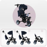 Tricicleta Multifunctionala 3 in 1 cu scaun reversibil, Momi ivi - Navy Blue