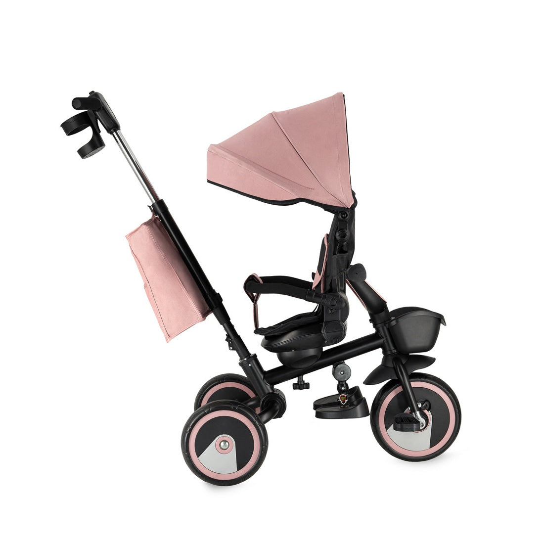 Tricicleta Multifunctionala 3 in 1 cu scaun reversibil, Momi ivi - Pink - gogobaby.ro