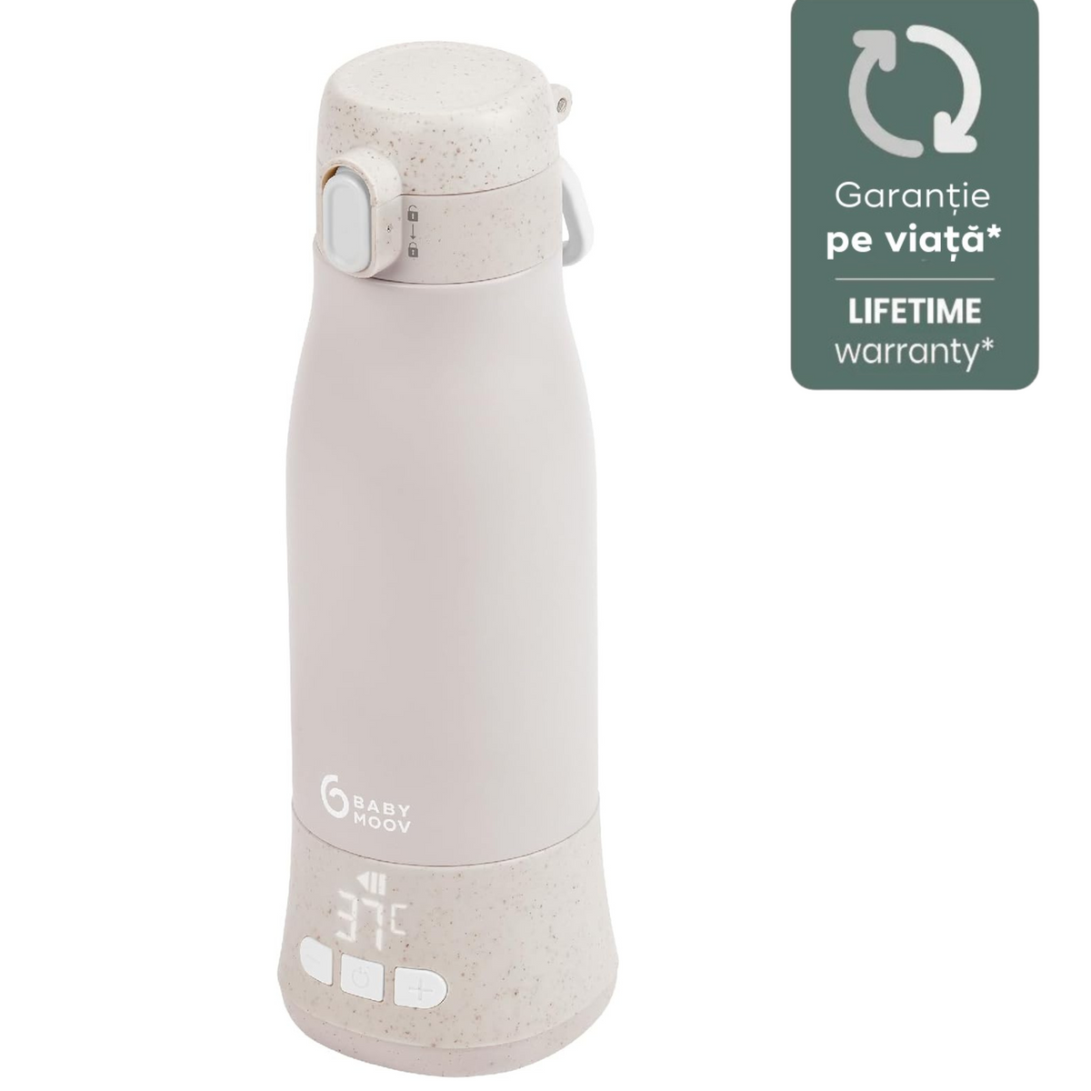 Babymoov - Moov & Feed Incalzitor de biberoane portabil si reincarcabil, Mineral Beige - gogobaby.ro