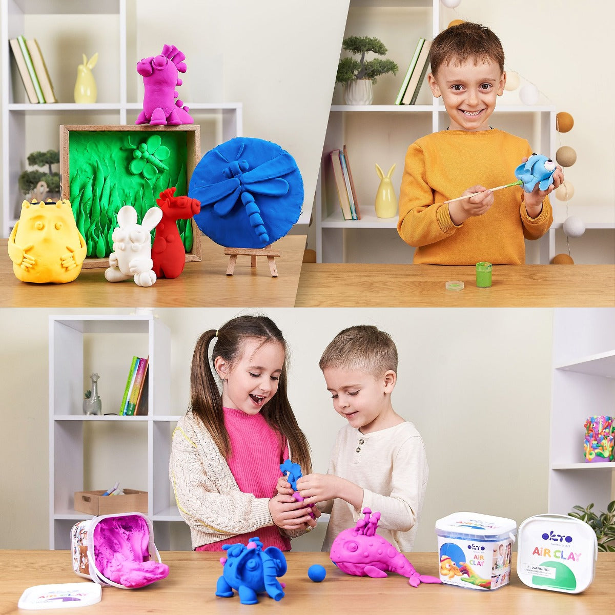 Air Clay pentru modelaj, 200g, Okto - Albastru