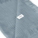 Muselina, Lionelo, Din bumbac, Lavabila la masina de spalat, Dimensiune mare 70x100 cm, Albastru