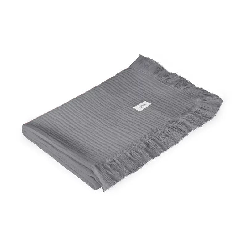 Muselina, Lionelo, Din bumbac, Lavabila la masina de spalat, Dimensiune mare 70x100 cm, Gri
