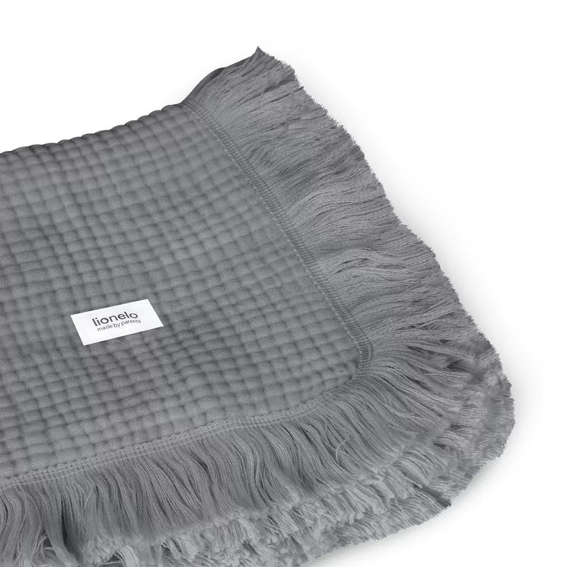 Muselina, Lionelo, Din bumbac, Lavabila la masina de spalat, Dimensiune mare 70x100 cm, Gri