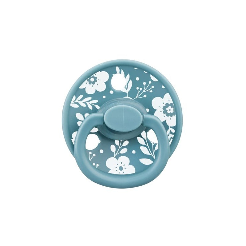 Suzeta din silicon cu cutie de depozitare, 0-6 Luni, Mombella Ciupercuta Fancy - Nile Blue